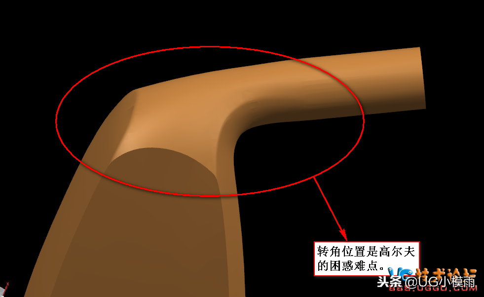 逆向高尔夫造型系列——之转角面用二面夹攻法测